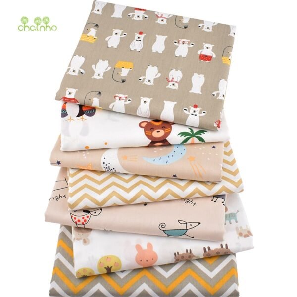 Chainho,7pcs/Lot, New Cartoon Series,Printed Twill Cotton Fabric,Patchwork Cloth,DIY Sewing Quilting Material For Baby&Children - Image 2
