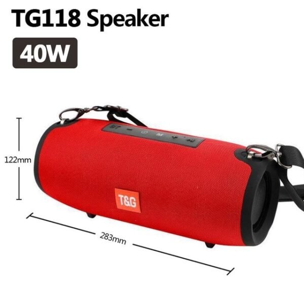 40W TG118 Bluetooth speaker outdoor wireless Column Subwoofer Music Center BoomBox portable 3D stereo 3600mAh battery FM/TF/AUX - Image 13
