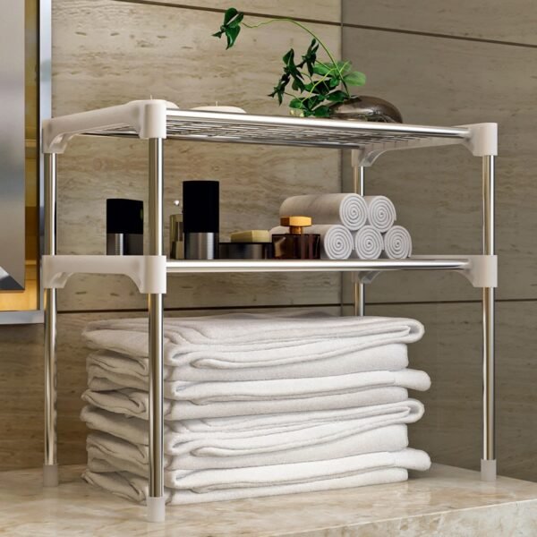 2-Tier/3-Tier Microwave Shelf Rack Kitchen Shelf Spice Organizer Kitchen Storage Rack Bathroom Organizer Shelf Book Shoes Shelve - Image 3