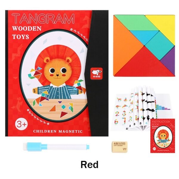 Magnetic 3D  Puzzle Jigsaw Tangram Game Montessori Learning Educational Drawing Board Games Toy Gift for Children Brain Tease - Image 19
