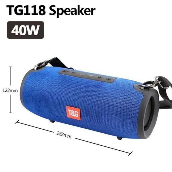 40W TG118 Bluetooth speaker outdoor wireless Column Subwoofer Music Center BoomBox portable 3D stereo 3600mAh battery FM/TF/AUX - Image 8