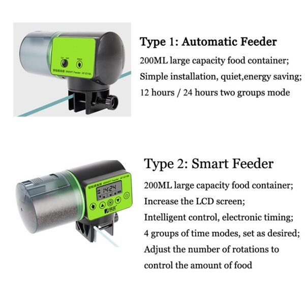 200ML Smart Automatic Fish Feeder Aquarium Fish Tank Accessories Auto Feeding Fish Feeder Dispenser - Image 5
