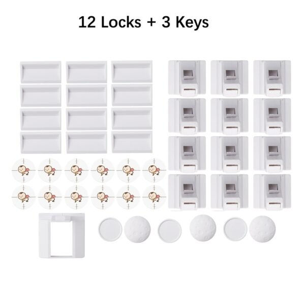 Magnetic Child Lock Baby Safety Cabinet Drawer Door Lock Children Protection Invisible Lock Kids Security 4+1/8+2 With 1 Cradle - Image 10