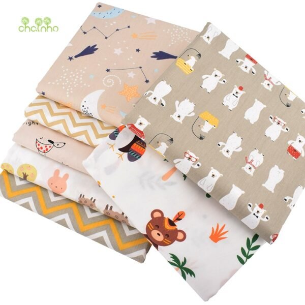 Chainho,7pcs/Lot, New Cartoon Series,Printed Twill Cotton Fabric,Patchwork Cloth,DIY Sewing Quilting Material For Baby&Children - Image 3