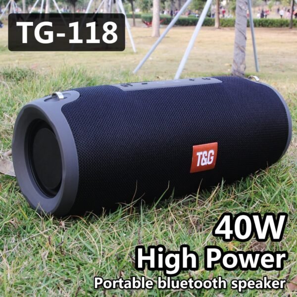 40W TG118 Bluetooth speaker outdoor wireless Column Subwoofer Music Center BoomBox portable 3D stereo 3600mAh battery FM/TF/AUX