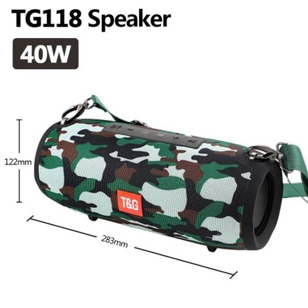 40W TG118 Bluetooth speaker outdoor wireless Column Subwoofer Music Center BoomBox portable 3D stereo 3600mAh battery FM/TF/AUX - Image 7