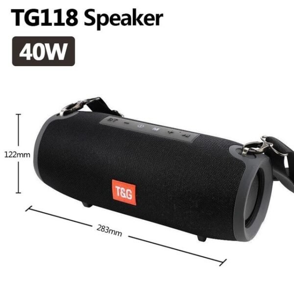 40W TG118 Bluetooth speaker outdoor wireless Column Subwoofer Music Center BoomBox portable 3D stereo 3600mAh battery FM/TF/AUX - Image 11