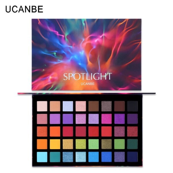 UCANBE Spotlight 40 Color Eye Shadow Palette Colorful Artist Shimmer Glitter Matte Pigmented Powder Pressed Eyeshadow Makeup Kit - Image 7