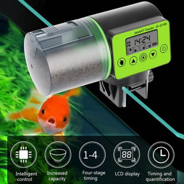 200ML Smart Automatic Fish Feeder Aquarium Fish Tank Accessories Auto Feeding Fish Feeder Dispenser