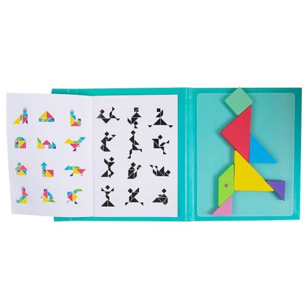 Magnetic 3D  Puzzle Jigsaw Tangram Game Montessori Learning Educational Drawing Board Games Toy Gift for Children Brain Tease - Image 3