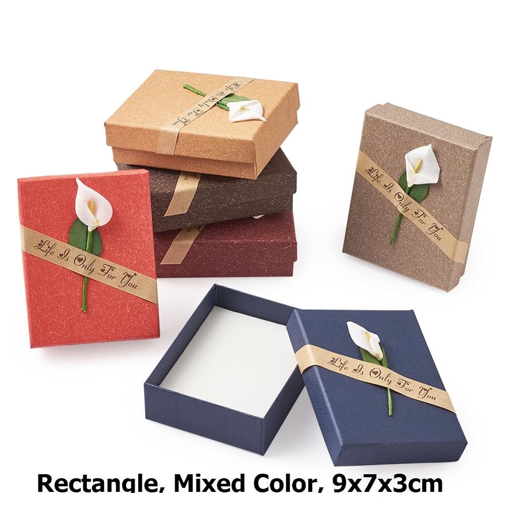 12pcs Cardboard Jewelry Set Gift Box Ring Necklace Bracelets Earring Gift Packaging Boxes With Sponge Inside Rectangle - Image 14