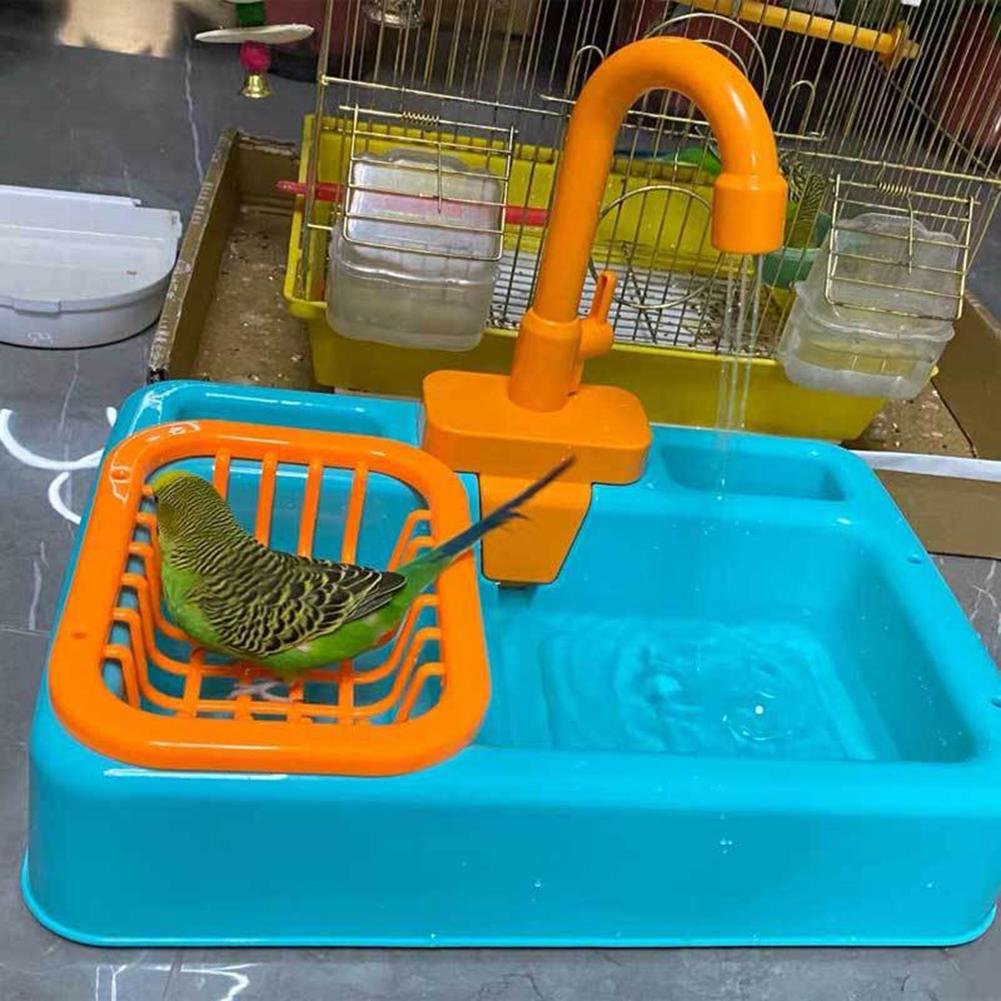 Bird Feeder Automatic Parrot Bathtub Swimming Pool Faucet Parrot Bath Shower Water Dispenser Bird Cage Bathroom Parrot Toys (Random color) - Image 4