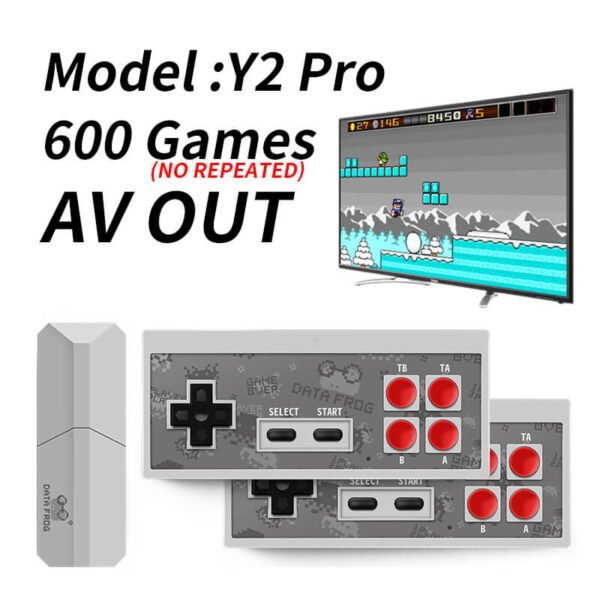 DATA FROG Wireless Handheld Game Player Build In 620 Classic 8 Bit Games Support TV OutPut Game Console With Dual Gamepad - Image 8