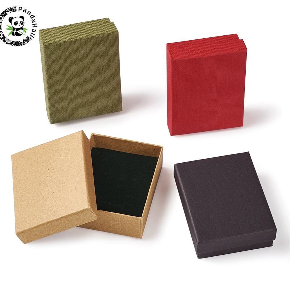 12pcs Cardboard Jewelry Set Gift Box Ring Necklace Bracelets Earring Gift Packaging Boxes With Sponge Inside Rectangle