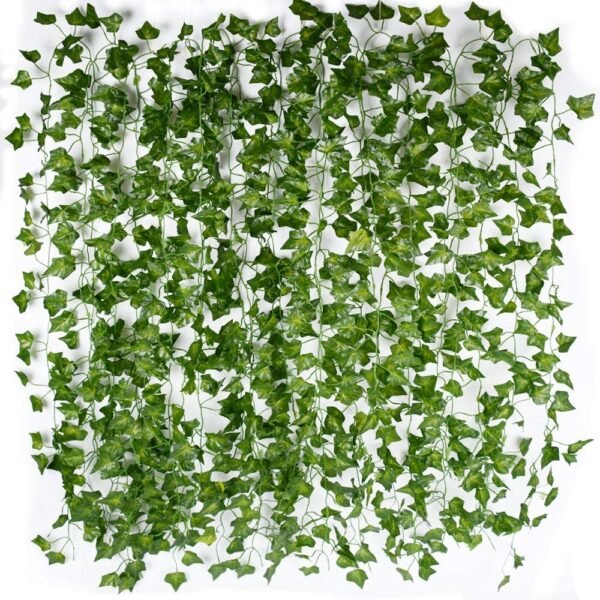 12 x artificial plants of vine false flowers ivy hanging garland for the wedding party Home Bar Garden Wall decoration Outdoor (Green) - Image 5