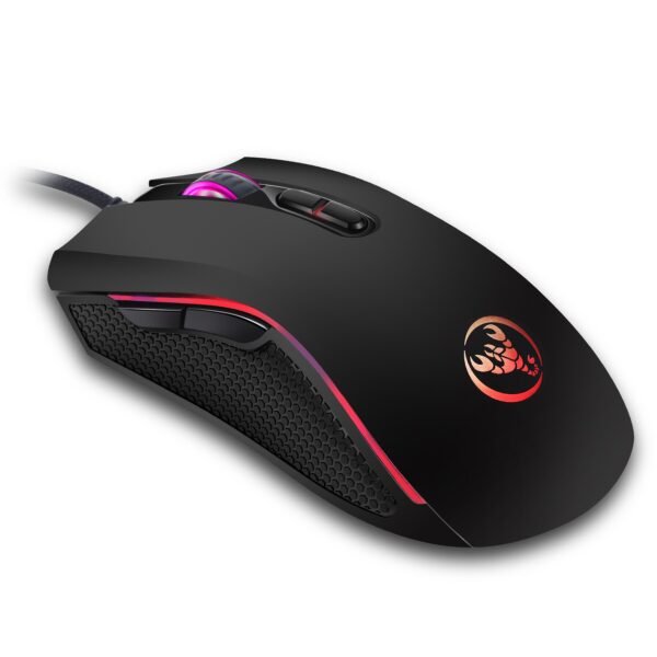 Hongsund brand High-end optical professional gaming mouse with 7 bright colors LED backlit and ergonomics design For LOL CS (Black) - Image 3