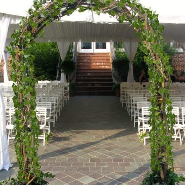 12 x artificial plants of vine false flowers ivy hanging garland for the wedding party Home Bar Garden Wall decoration Outdoor (Green) - Image 3
