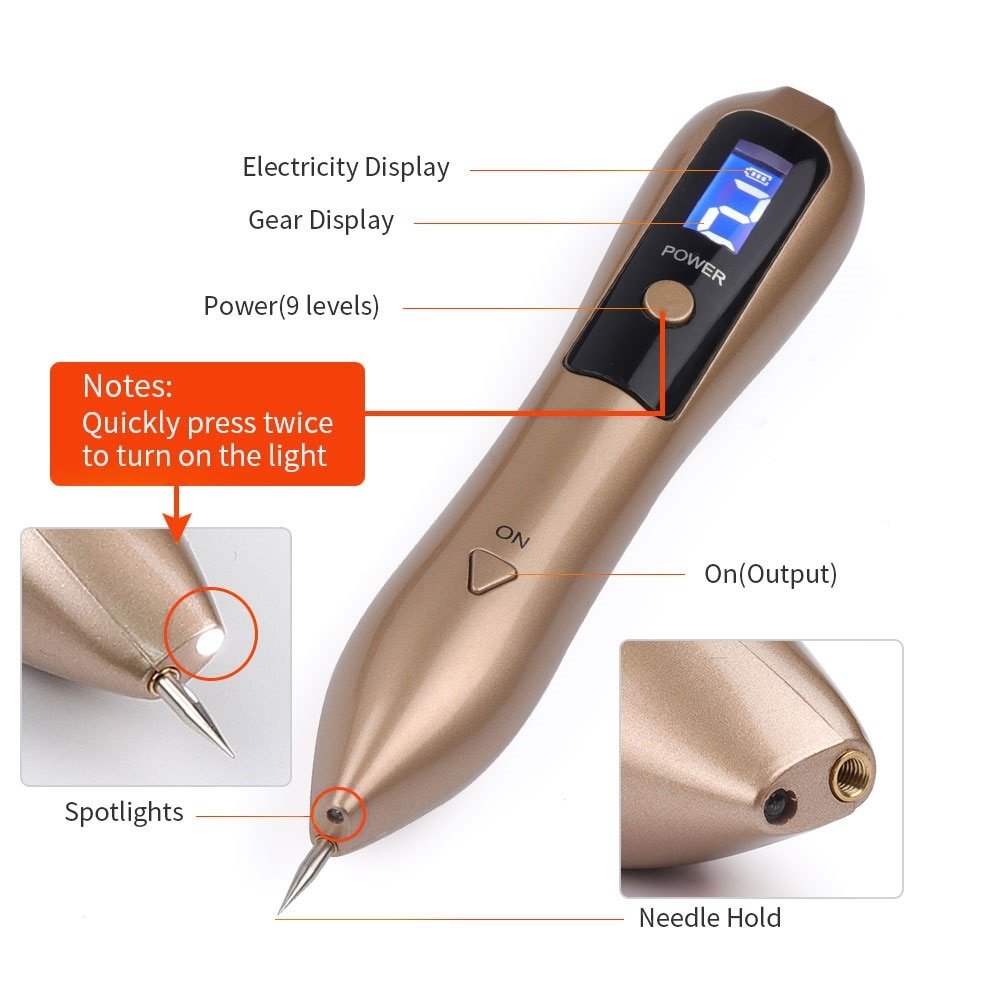 LCD Plasma Pen LED Lighting Laser Tattoo Mole Removal Machine Face Care Skin Tag Removal Freckle Wart Dark Spot Remover - Image 6