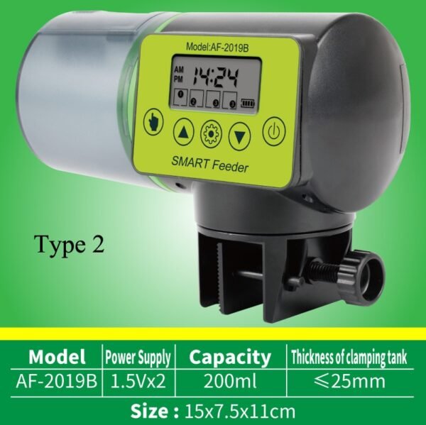200ML Smart Automatic Fish Feeder Aquarium Fish Tank Accessories Auto Feeding Fish Feeder Dispenser - Image 3
