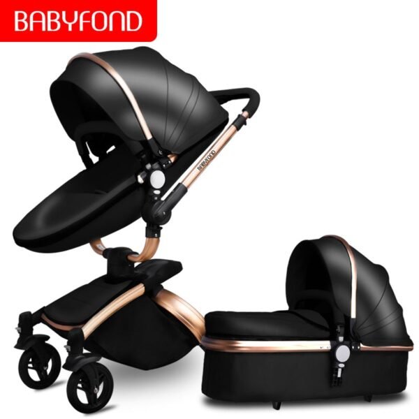 Babyfond  3 in 1 baby stroller High landscape stroller 360 degree Carriage PU Pram EU safety Car Seat Bassinet newborn trolley - Image 23