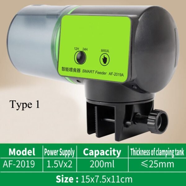 200ML Smart Automatic Fish Feeder Aquarium Fish Tank Accessories Auto Feeding Fish Feeder Dispenser - Image 2