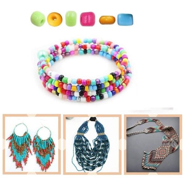 5000Pcs Beads Kit, 3mm Glass Seed Beads, Alphabet Letter Beads and Heart Shape Beads for Name Bracelets Jewelry Making and Craft (colored) - Image 3
