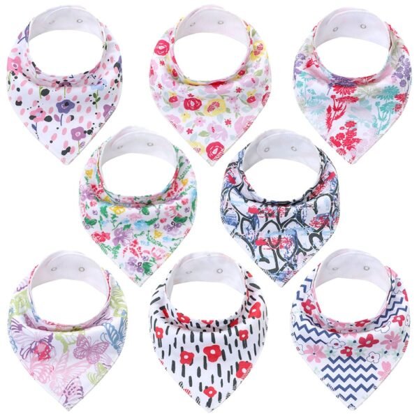 8 Pack Baby Bandana Drool Bibs Organic Absorbent Soft Cotton Drool Bibs for Teething Feeding Unisex Baby Shower Gift Set - Image 10