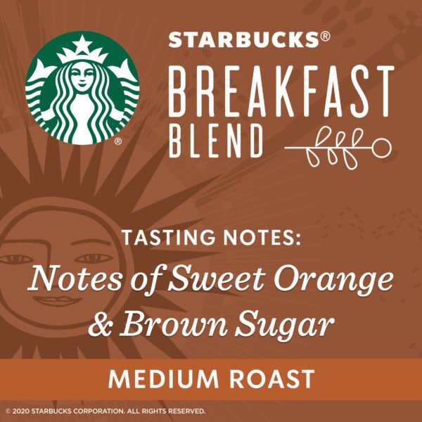 Starbucks Medium Roast Ground Coffee — Breakfast Blend — 100% Arabica — 1 bag (12 oz.) - Image 4
