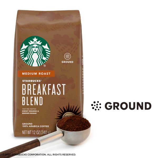 Starbucks Medium Roast Ground Coffee — Breakfast Blend — 100% Arabica — 1 bag (12 oz.) - Image 3